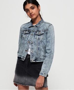 Superdry Denim Girlfriend Női Kabát Világos Kék | HWYPI0768